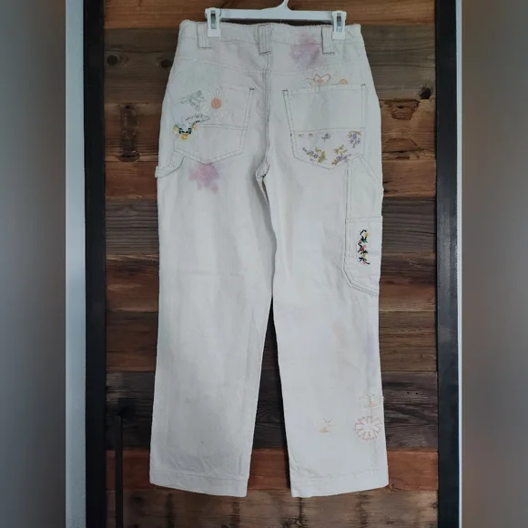 Free People Patchwork & Embroidered Love Alive High Rise Boyfriend Jean Size 29 - Picture 7 of 7